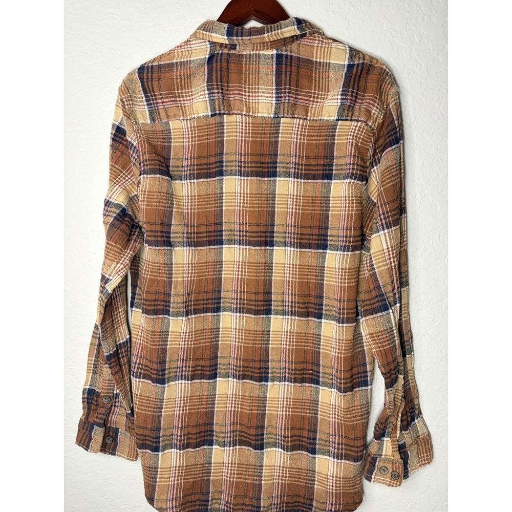 Vtg Stanley Plaid Workwear Shirt Mens Size Large Brown Long Sleeve Button Front - Picture 7 of 7